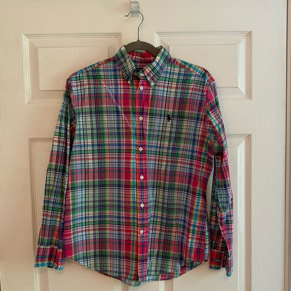 Ralph Lauren pink and blue button down